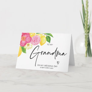 Blommigt till mormor på min Bröllopsdag mormor Kort
