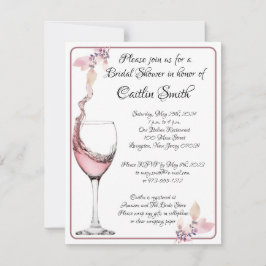 Blommigt Toast Elegant White och Ro Möhippa Inbjudningar