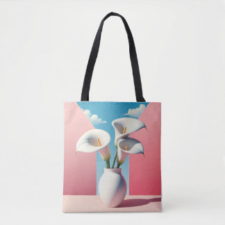 Blommigt Tote Bag - Cute Flower Pot Design. Tygkasse