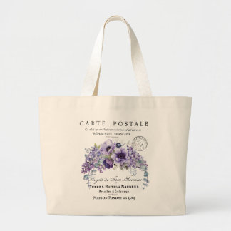 Blommigt Tote Bag, Fransk Tote Bag, Maison Fondee Jumbo Tygkasse