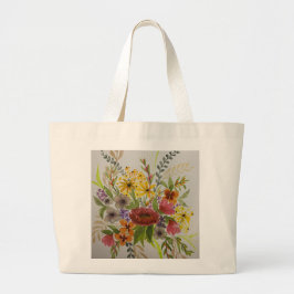 Blommigt Tote Bag Jumbo Tygkasse