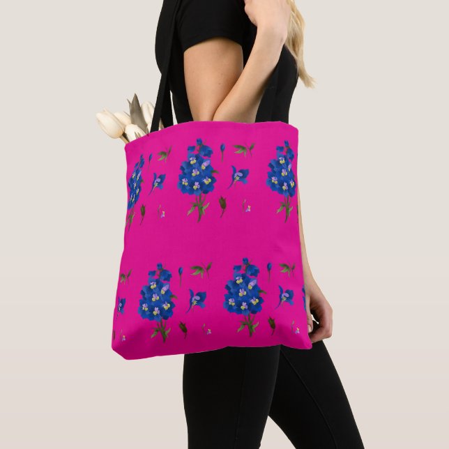 Blommigt Tote Bag Tygkasse (Närbild)
