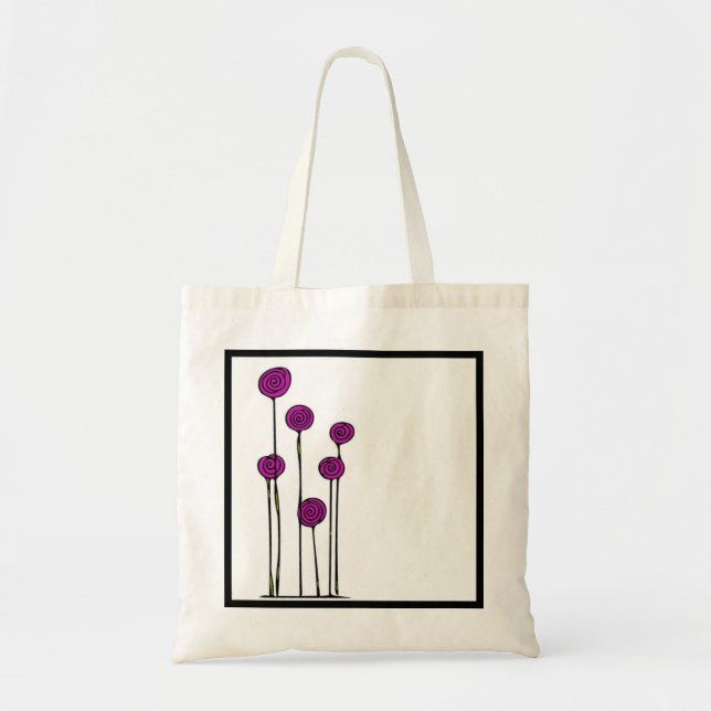 Blommigt Tote Bag Tygkasse (Framsidan)