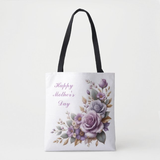 Blommigt Tote for Mors dag Tygkasse (Framsida)