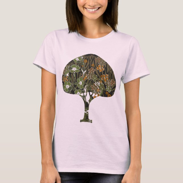 Blommigt Träd Tee Shirt (Framsida)