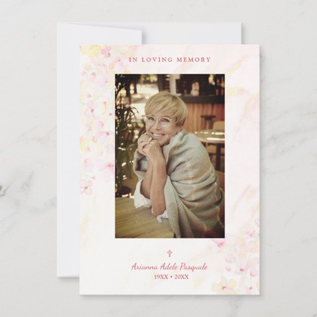 Blommigt, traditionell Rosa och Elegant, fotofilm Anteckningskort (Framsida)