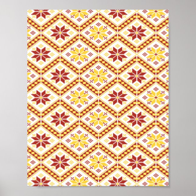 Blommigt trasa mönster poster (Framsidan)