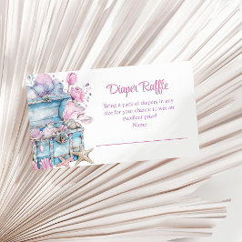 Blommigt Treasure Chest Underwater Diaper Raffle Tilläggskort