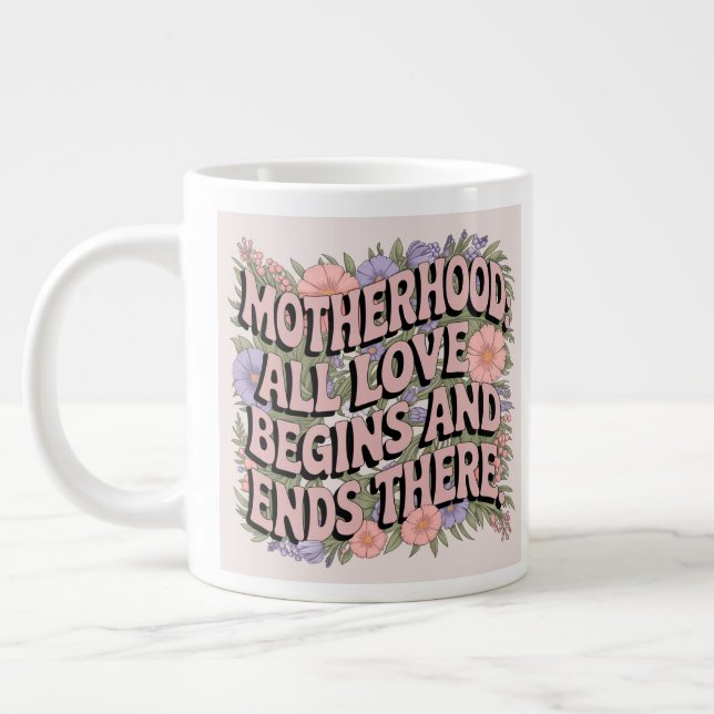 Blommigt Tribute: Moderskap utvärderingskeramik Jumbo Mugg (Vänster)