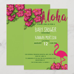 Blommigt Tropical Aloha Baby Baby Shower Card Inbjudningar