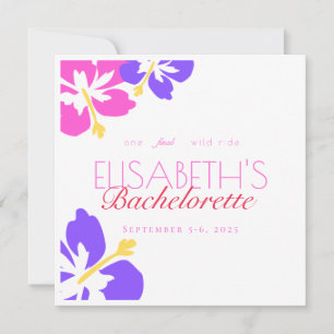 Blommigt Tropical Bachelorette Party-inbjudan