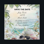Blommigt Tropical Beach Wedding Datum för sparande Magnet<br><div class="desc">Detta vackra spara datum magneter är en snyggt,  ett långvarigt sätt att tillkännage er stora dag. Anpassa magneten genom att ändra texten i fält. Du kan ändra teckensnittet stil,  storlek och färg.</div>