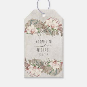 Blommigt Tropical Beach White Orchid Handflatan Gr Presentetikett