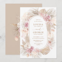  Blommigt Tropical Boho Pampas Grass Bröllop