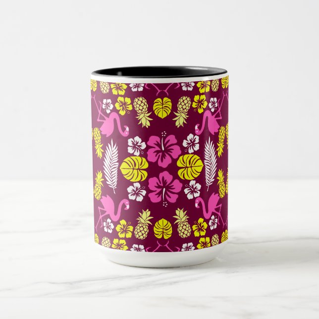 Blommigt Tropical Fruit Patterned Mugg (Center)