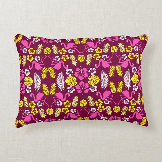 Blommigt Tropical Fruit Patterned Prydnadskudde (Framsidan)