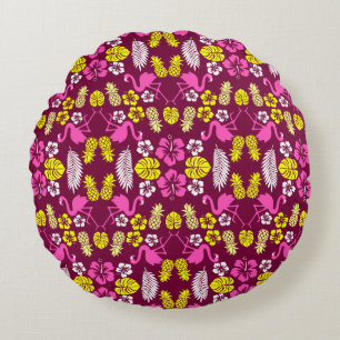 Blommigt Tropical Fruit Patterned Rund Kudde