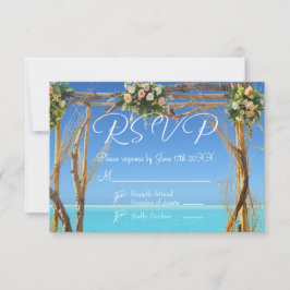 Blommigt Tropical Summer Beach Wedding OSA kort