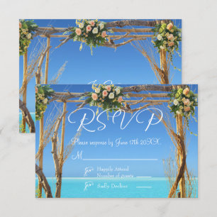 Blommigt Tropical Summer Beach Wedding OSA kort