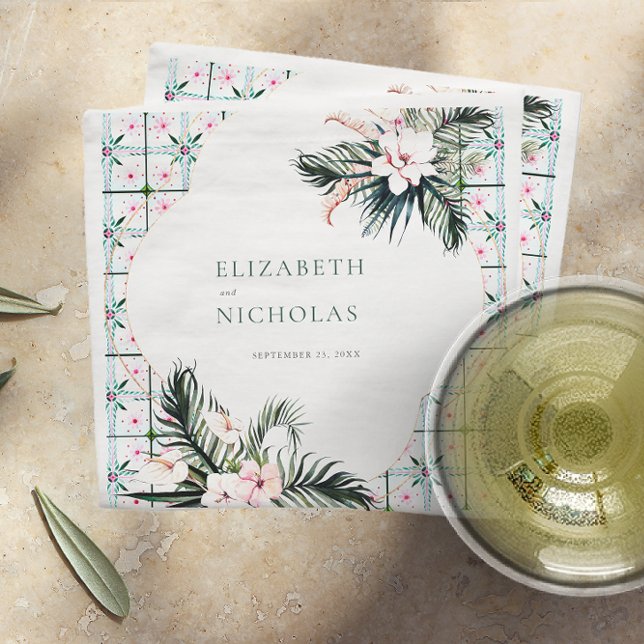 Blommigt | Tropiska Bröllop i Marocko Pappersservett (Skapare uppladdad)