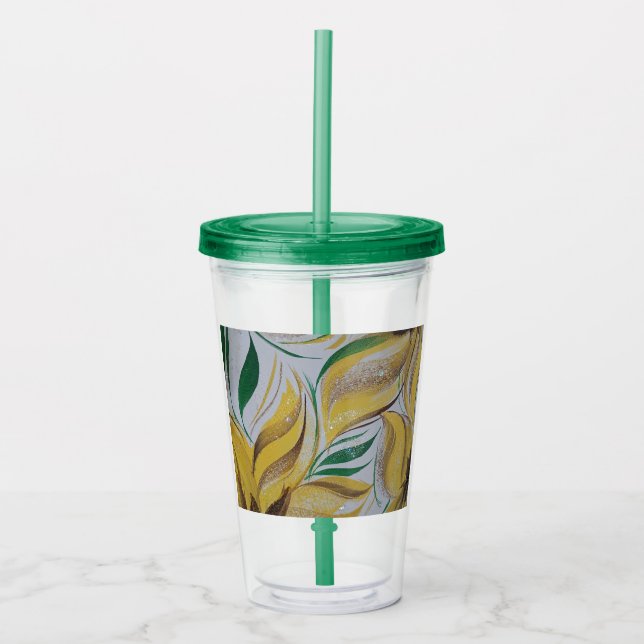 Blommigt Tumbler Take Away Mugg (Framsida)