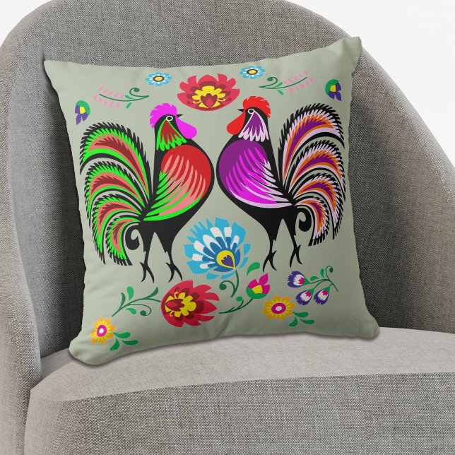 Blommigt Tupp Boho Mönster Kudde (Skapare uppladdad)