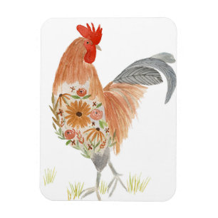 Blommigt Tupp Watercolor Cute Magnet