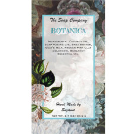 Blommigt Tvåpa produktpacksetikett/etikett Adressetikett