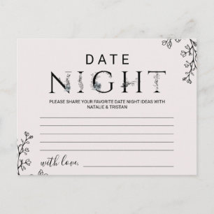 Blommigt Typografi Datum Nattjokort Vykort