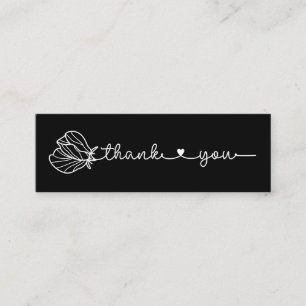 Blommigt Typografi Enkel minimal Tack Etsy Mi Mini Visitkort