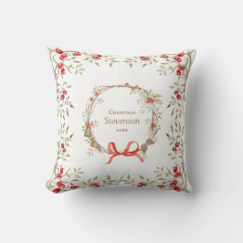 Blommigt Typografi Holly God jul Kudde