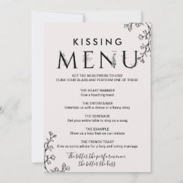 Blommigt Typography Kissing Menu