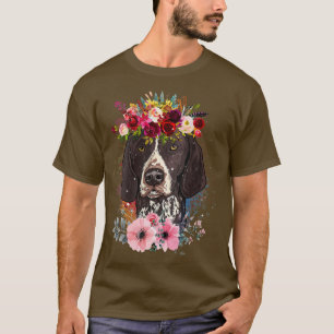 Blommigt Tysk Shorthar Pointer Hund Blommigt Kärle T Shirt