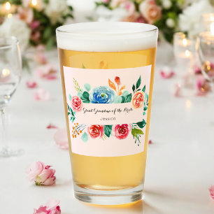 Blommigt Underbar farmor vid Bride Rosa Glass Kopp