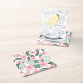 Blommigt Underlägg Papper Kvadrat