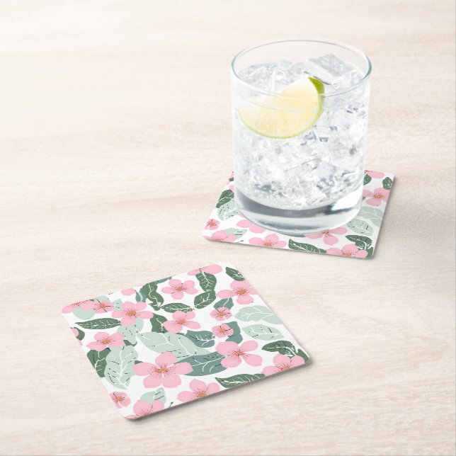 Blommigt Underlägg Papper Kvadrat (Insitu)