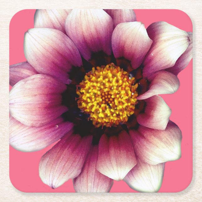 Blommigt Underlägg Papper Kvadrat (Framsidan)
