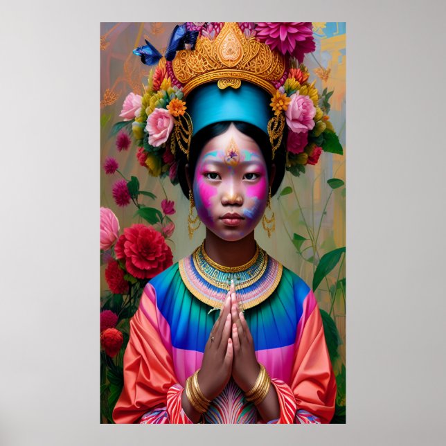 Blommigt unge prinsessa poster (Framsidan)