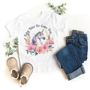 Blommigt Unicorn Fairy Tale T Shirt