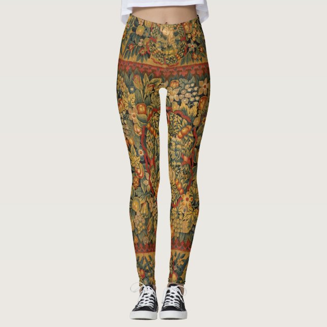 Blommigt Unicorn Motif Leggings (Framsida)