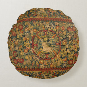 Blommigt Unicorn Motif Rund Kudde