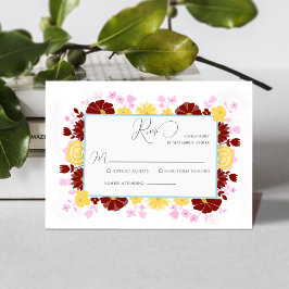 blommigt - unik elegant färglös bröllop OSA kort