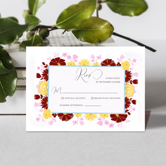 blommigt - unik elegant färglös bröllop OSA kort (Skapare uppladdad)
