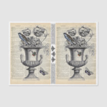 Blommigt Urn med fågel och bi