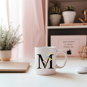 Blommigt Ursprungligt monogram M Mugg
