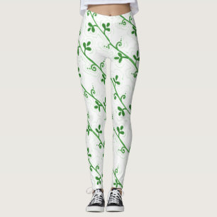 Blommigt utan genomskinlighet Mönster Leggings