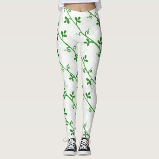 Blommigt utan genomskinlighet Mönster Leggings