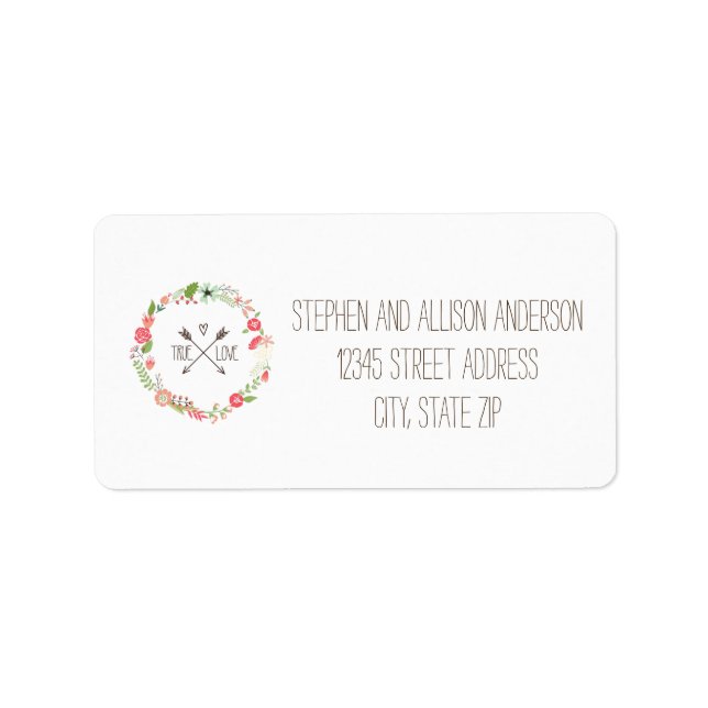 Blommigt Utandning - Adressetiketter (Framsidan)