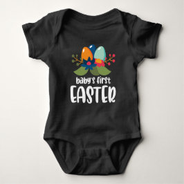 Blommigt Utandning av Eggs Baby Första Påsk Nyfödd T Shirt