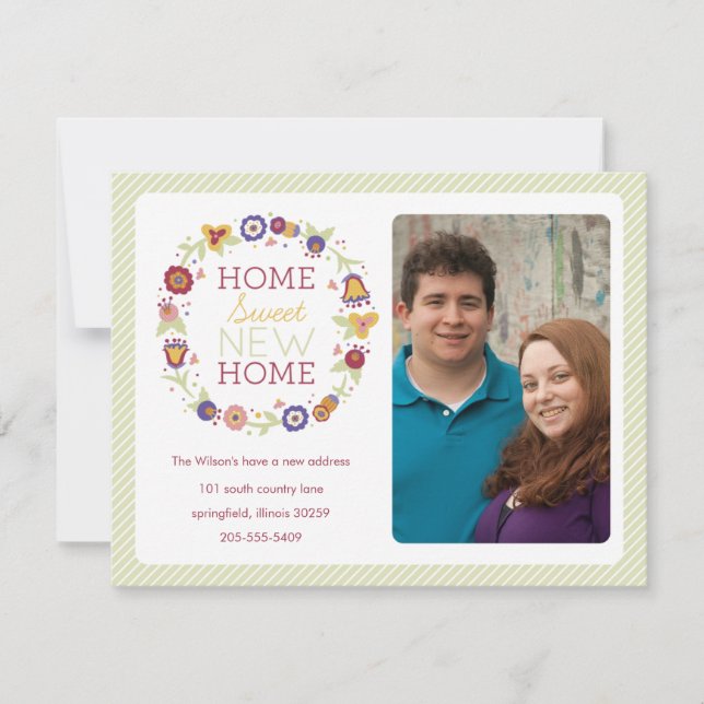 Blommigt Utandning Foto Flytta Announgation Meddelande (Framsida)